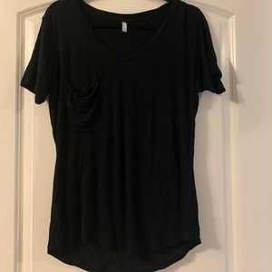 Z Supply Black V-Neck Tee with Pocket